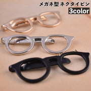 ネクタイピン 単品 1個 タイクリップ タイバー メンズ 男性用 紳士用 メガネ型 眼鏡 めがね ユニーク クリップ式 父の日 結婚式 パーティ 誕生日 プレゼント 贈り物 ギフト