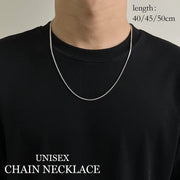 チェーンネックレス スネークチェーン メンズ レディース ユニセックス アクセサリー シルバーカラー 40cm 45cm 50cm シンプル おしゃれ 男性用 女性用