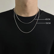 チェーンネックレス スネークチェーン メンズ レディース ユニセックス アクセサリー シルバーカラー 40cm 45cm 50cm シンプル おしゃれ 男性用 女性用