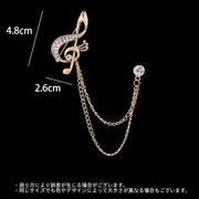 ラペルピン ピンブローチ アクセサリー ユニセックス レディース メンズ チェーン 音符 ラインストーン シルバーカラー ゴールドカラー お洒落 華やか 高見え 高級感 プチギフト 贈り物 お呼ばれ 結婚式 2次会 スーツ 帽子 バッグ ジャケット 紳士 婦人