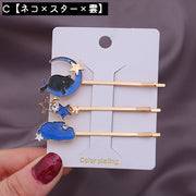 ヘアピン 2個セット 3個セット 1個 ヘアクリップ レディース 女性 婦人 大人 髪留め 髪飾り ヘアアクセサリー 星風 月風 猫風 おしゃれ かわいい 可愛い パーティー お出かけシーン