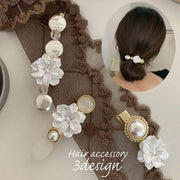 ヘアクリップ ヘアピン 髪留め レディース 女性用 ヘアアクセサリー 髪飾り フラワー 花 フェイクパール ビーズ おしゃれ 可愛い 華やか 上品 ヘアアレンジ おでかけ デート パーティー