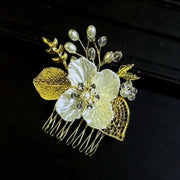 Eコーム かんざし 簪 レディース 女性 ヘアアクセサリー ウェディングアクセサリー ブライダルアクセサリー 花 フラワー リーフ 葉っぱ ゴールドカラー シルバーカラー かわいい キュート 華やか フェミニン ガーリー 結婚式 盛装 コスプレ衣装