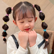 ヘアゴム 髪ゴム 50本セット キッズ 子ども 子供 女の子 ヘアアクセサリー ファッション雑貨 フリル 無地 カラフル レインボー レッド ピンク ブラック ブルー ポップ カジュアル ガーリー 華やか 可愛い キュート おしゃれ