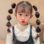 ヘアゴム 髪ゴム 50本セット キッズ 子ども 子供 女の子 ヘアアクセサリー ファッション雑貨 フリル 無地 カラフル レインボー レッド ピンク ブラック ブルー ポップ カジュアル ガーリー 華やか 可愛い キュート おしゃれ