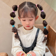 ヘアゴム 髪ゴム 50本セット キッズ 子ども 子供 女の子 ヘアアクセサリー ファッション雑貨 フリル 無地 カラフル レインボー レッド ピンク ブラック ブルー ポップ カジュアル ガーリー 華やか 可愛い キュート おしゃれ