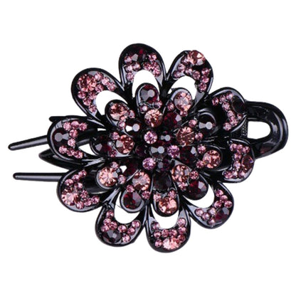 ヘアクリップ サイドバンスクリップ レディース ヘアアクセサリー フラワー 花 ピンクパープル バリエーション画像