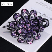 ヘアクリップ サイドバンスクリップ レディース ヘアアクセサリー フラワー 花 キラキラ 髪留め 髪飾り まとめ髪 ヘアアレンジ おしゃれ かわいい お出かけ カジュアル 普段使い デイリー 女性用