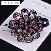 ヘアクリップ サイドバンスクリップ レディース ヘアアクセサリー フラワー 花 キラキラ 髪留め 髪飾り まとめ髪 ヘアアレンジ おしゃれ かわいい お出かけ カジュアル 普段使い デイリー 女性用