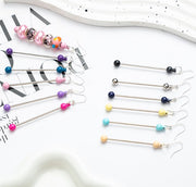 ピアスパーツ ピアス用金具 フック付き バーピアス ビーズ ボール 通すだけ ハンドメイド DIY 手芸 アクセサリー