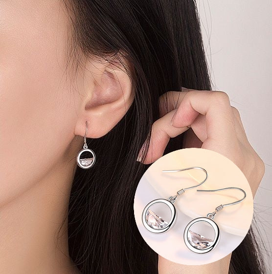 ピアス レディース アクセサリー フックピアス 女性用 揺れる ビジュー ラウンド 丸 リング 小ぶり シンプル 上品 ギフト プレゼント