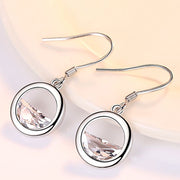 ピアス レディース アクセサリー フックピアス 女性用 揺れる ビジュー ラウンド 丸 リング 小ぶり シンプル 上品 ギフト プレゼント