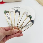 かんざし Uピン U字コーム シェル調 ヘアアクセサリー 髪留め 髪飾り まとめ髪 マーブル おしゃれ 上品 エレガント かわいい 華やか 和装 結婚式 卒業式 フォーマル 入学式 成人式 浴衣