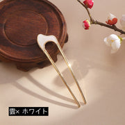 かんざし Uピン U字コーム シェル調 ヘアアクセサリー 髪留め 髪飾り まとめ髪 マーブル おしゃれ 上品 エレガント かわいい 華やか 和装 結婚式 卒業式 フォーマル 入学式 成人式 浴衣