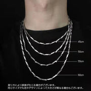チェーンネックレス メンズ アクセサリー シンプル ひねり 首飾り 長さ 45cm 50cm 55cm 60cm カジュアル デイリー おしゃれ かっこいい ギフト プレゼント 贈り物 男性用 レディース 女性用 ユニセックス 男女兼用