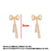 スタッドピアス ピアス レディース 女性 アクセサリー リボン ラインストーン キラキラ お洒落 可愛い かわいい 普段使い デイリー お出かけ デート 耳飾り ギフト プレゼント 婦人用