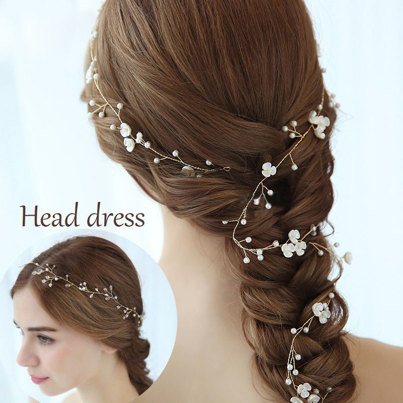 ヘッドドレス ヘッドコサージュ ワイヤー ヘアアクセサリー ブライダル 髪飾り フラワーモチーフ 小花 結婚式 パーティ ヘアアレンジ 女性用