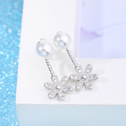 バックキャッチピアス スタッドピアス レディース アクセサリー 耳飾り フェイクパール ラインストーン 花 フラワー 可愛い おしゃれ 大人女子 女性用 婦人 ギフト 記念日 誕生日 贈り物 プレゼント 外出 お出掛け デート ファッション小物 服飾小物