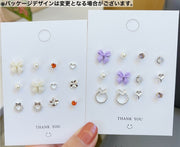 ピアス 12点セット スタッドピアス レディース 女性 アクセサリー 小ぶり リボン 蝶 ハート ラインストーン フェイクパール パール調 シンプル 上品 きれいめ お洒落 おしゃれ かわいい 普段使い デイリー お出かけ 耳飾り ギフト プレゼント 婦人用