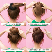お団子メーカー シニヨンメーカー レディース 女性 女の子 ヘアアクセサリー お団子ヘアー オフホワイト ブラウン ブラック ヘアアレンジ かわいい 自然 簡単 おしゃれ ヘアドーナツ 可愛い