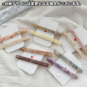 ヘアクリップ 2本セット 髪留め レディース 女性用 ヘアアクセサリー くちばしクリップ ヘアピン 細長 シンプル マーブル ヘアアレンジ 上品 清楚 エレガント おしゃれ かわいい