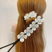 シニヨンワイヤー お団子メーカー ヘアワイヤー おだんご シニヨンメーカー ヘアアクセサリー レディース 髪飾り ヘアアレンジ くるくる 巻き付ける 巻くだけ パール調 フラワー 小花 簡単 便利 アップスタイル お出かけ まとめ髪 大人可愛い おしゃれ かわいい きれいめ 上品 フェミニン 女性用