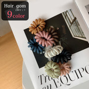 髪ゴム ヘアゴム 2個セット レディース 女性 アクセサリー ファッション雑貨 スプリングゴム 渦巻き 無地 ブラック ブラウン ピンク シンプル カジュアル かわいい キュート ポップ 防水