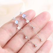 スタッドピアス レディース アクセサリー ロング 揺れる チェーン ラインストーン ビジュー 星 スター 可愛い プレゼント