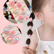 ヘアゴム 10個セット キッズ ベビー ヘアアクセサリー リングゴム チャーム付 髪ゴム ミニサイズ まとめ髪 ヘアアレンジ リボン お花 フルーツ 星 可愛い おしゃれ