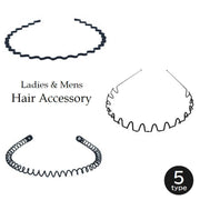 カチューシャ レディース メンズ ユニセックス ヘアアクセサリー 髪留め 細め コーム付き くし付き スプリング 金属 ヘアアレンジ シンプル