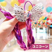 ウィッグ エクステ レディース 子供 ジュニア キッズ アクセサリー 三つ編み かわいい ゴム付き リボン イベント 仮装 デザイン豊富