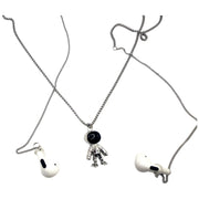 AirPods対応 イヤホンストラップ ネックストラップ マグネット付き 首掛け イヤホンホルダー 落下防止 紛失防止 宇宙飛行士 フラワー