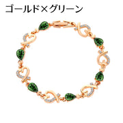 ブレスレット アクセサリー レディース 女性用 ラインストーン ローズゴールド シルバーカラー ハート かわいい おしゃれ 上品 キラキラ ギフト 記念日 誕生日 プレゼント 贈り物 ファッション小物