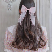 ヘアゴム レディース ヘアアクセサリー リボン シアー 大きめ 大ぶり シフォン調 フラワー 花柄 ビッグ 素材感 かわいい おしゃれ アクセント フェミニン 大人女子 女性 プレゼント