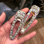 ヘアクリップ くちばしクリップ レディース ヘアアクセサリー 髪飾り 髪留め ラインストーン パール調 キラキラ エレガント 上品 華やか まとめ髪 ヘアアレンジ  デイリー 普段使い カジュアル かわいい おしゃれ 存在感 ファッション小物 雑貨 女性 ゴールドカラー シルバーカラー