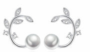 スタッドピアス レディース アクセサリー イミテーション ラインストーン リーフ 上品 おしゃれ プレゼント ギフト 女性