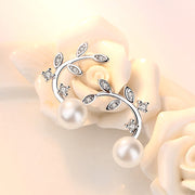 スタッドピアス レディース アクセサリー イミテーション ラインストーン リーフ 上品 おしゃれ プレゼント ギフト 女性
