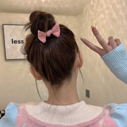 ヘアゴム 10個セット ヘアアクセサリー リボン レディース ブラウン カラフル 太め 大容量 かわいい おしゃれ カジュアル 女の子 女性 女子