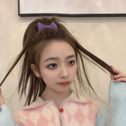 ヘアゴム 10個セット ヘアアクセサリー リボン レディース ブラウン カラフル 太め 大容量 かわいい おしゃれ カジュアル 女の子 女性 女子
