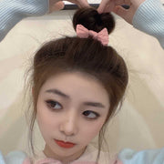 ヘアゴム 10個セット ヘアアクセサリー リボン レディース ブラウン カラフル 太め 大容量 かわいい おしゃれ カジュアル 女の子 女性 女子