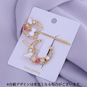 ヘアピン アメピン 2点セット ヘアクリップ レディース 女性 ヘアアクセサリー 髪留め 髪飾り 前髪留め 横髪留め ヘアアレンジ 猫 ネコ ねこ キャット ラインストーン 可愛い キュート お洒落 お出かけ 普段使い 婦人