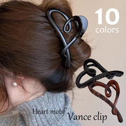 バンスクリップ ヘアクリップ 単品 ヘアアクセサリー 髪留め 大きめ まとめ髪 ヘアアレンジ ハートモチーフ シック シンプル 半透明 クリア 無造作ヘア ヘアアクセント 韓国風 オシャレ ブラック ブラウン ホワイト グリーン