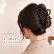 バンスクリップ レディース 大きめ 11.5cm ハート型 ヘアクリップ 髪留め ヘアアクセサリー ロングヘア 多毛 まとめ髪 ハーフアップ 大人 シンプル おしゃれ 韓国風 大きめヘアクリップ