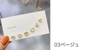スタッドピアス 3点セット 3ペア アクセサリー レディース 両耳用 小粒 小さめ 一粒ピアス シンプル ラウンド ハート スクエア おしゃれ かわいい お出掛け カジュアル デイリー デート ギフト 普段使い 定番 ベーシック 重ね付け 女性用 婦人用