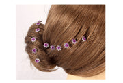 ヘアピン Uピン 20本セット かんざし レディース ヘアアクセサリー 髪飾り 髪留め U型 花 ローズ バラ ラインストーン キラキラ 小さめ 可愛い 上品 おしゃれ 華やか まとめ髪 ヘアアレンジ 結婚式 二次会 パーティー 女性用