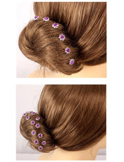 ヘアピン Uピン 20本セット かんざし レディース ヘアアクセサリー 髪飾り 髪留め U型 花 ローズ バラ ラインストーン キラキラ 小さめ 可愛い 上品 おしゃれ 華やか まとめ髪 ヘアアレンジ 結婚式 二次会 パーティー 女性用