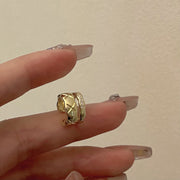 イヤーカフ 片耳用 単品 二連 重ね付け風 イヤカフ ノンホール イヤークリップ レディース 女性 アクセサリー リング ラインストーン キラキラ お洒落 耳飾り ファッション小物