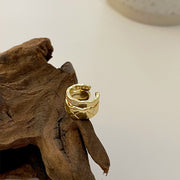イヤーカフ 片耳用 単品 二連 重ね付け風 イヤカフ ノンホール イヤークリップ レディース 女性 アクセサリー リング ラインストーン キラキラ お洒落 耳飾り ファッション小物