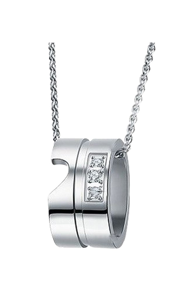 ペンダントトップ ペンダントヘッド ネックレスチャーム ペアネックレス お揃い レディース メンズ 女性 男性 アクセサリー リング ラインストーン 輪っか ファッション小物 おしゃれ シンプル きらきら カップル 夫婦 ドッキング ハート ギフト プレゼント 記念日 お祝い 銀色
