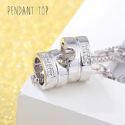 ペンダントトップ ペンダントヘッド ネックレスチャーム ペアネックレス お揃い レディース メンズ 女性 男性 アクセサリー リング ラインストーン 輪っか ファッション小物 おしゃれ シンプル きらきら カップル 夫婦 ドッキング ハート ギフト プレゼント 記念日 お祝い 銀色